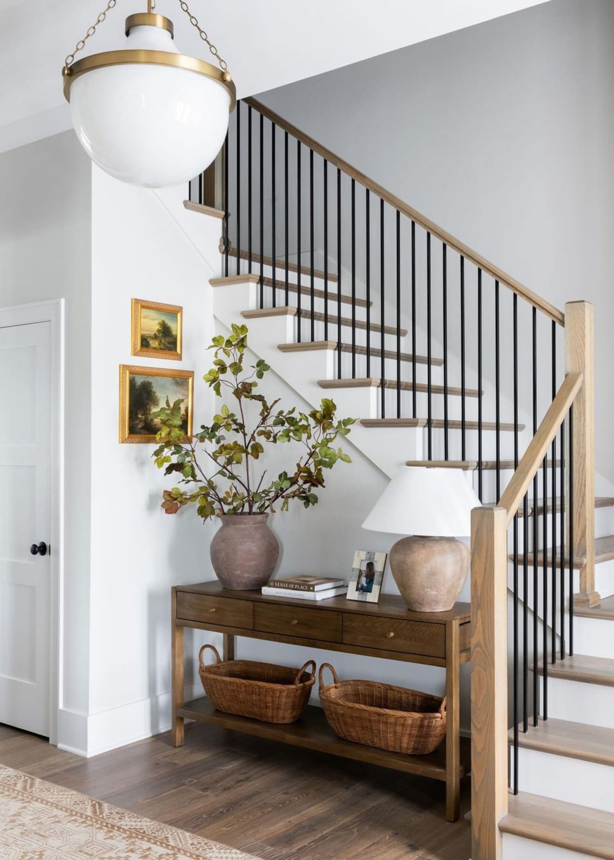Faux Chestnut Branch in Foyer