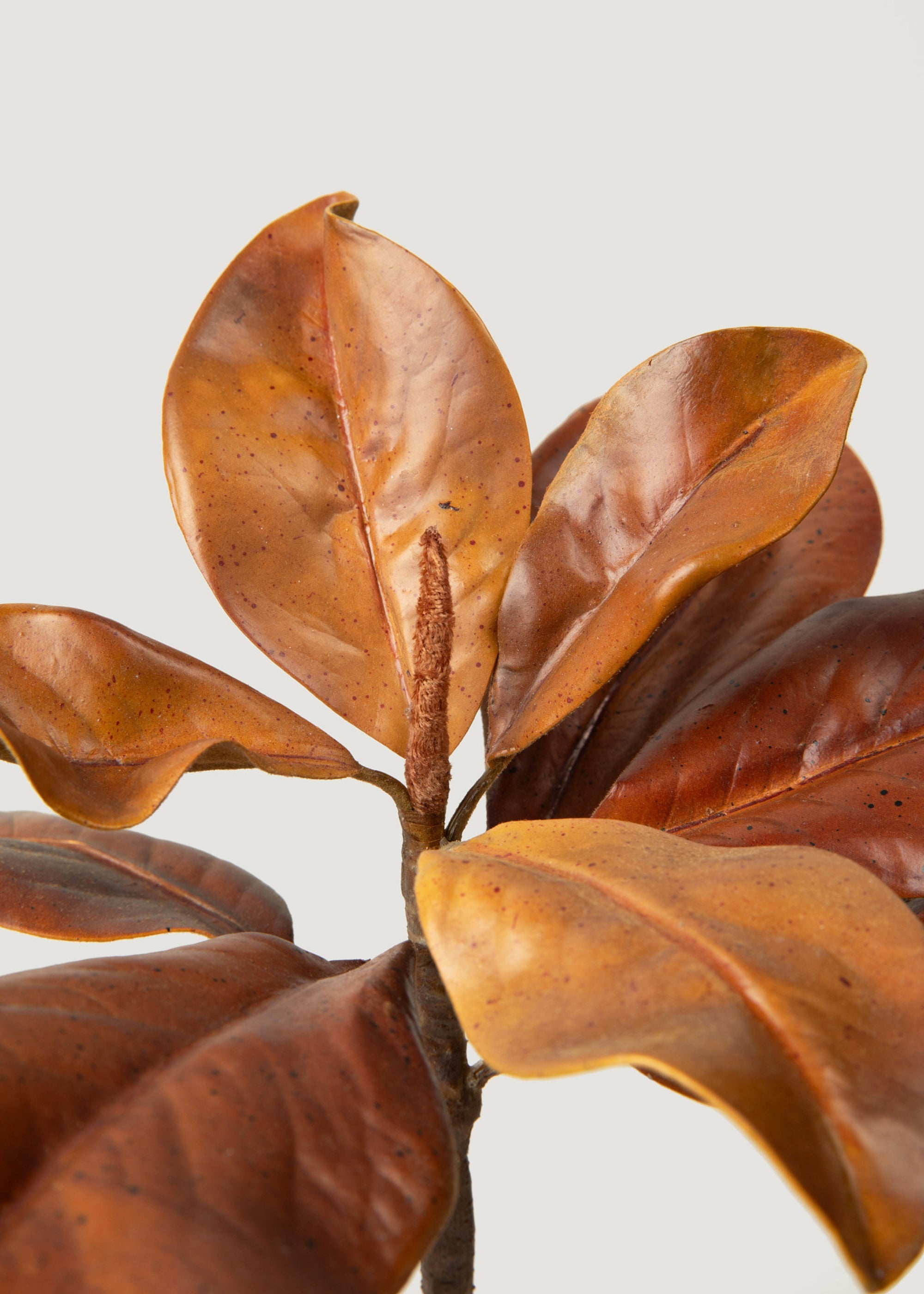 Fall Brown Faux Magnolia Pick