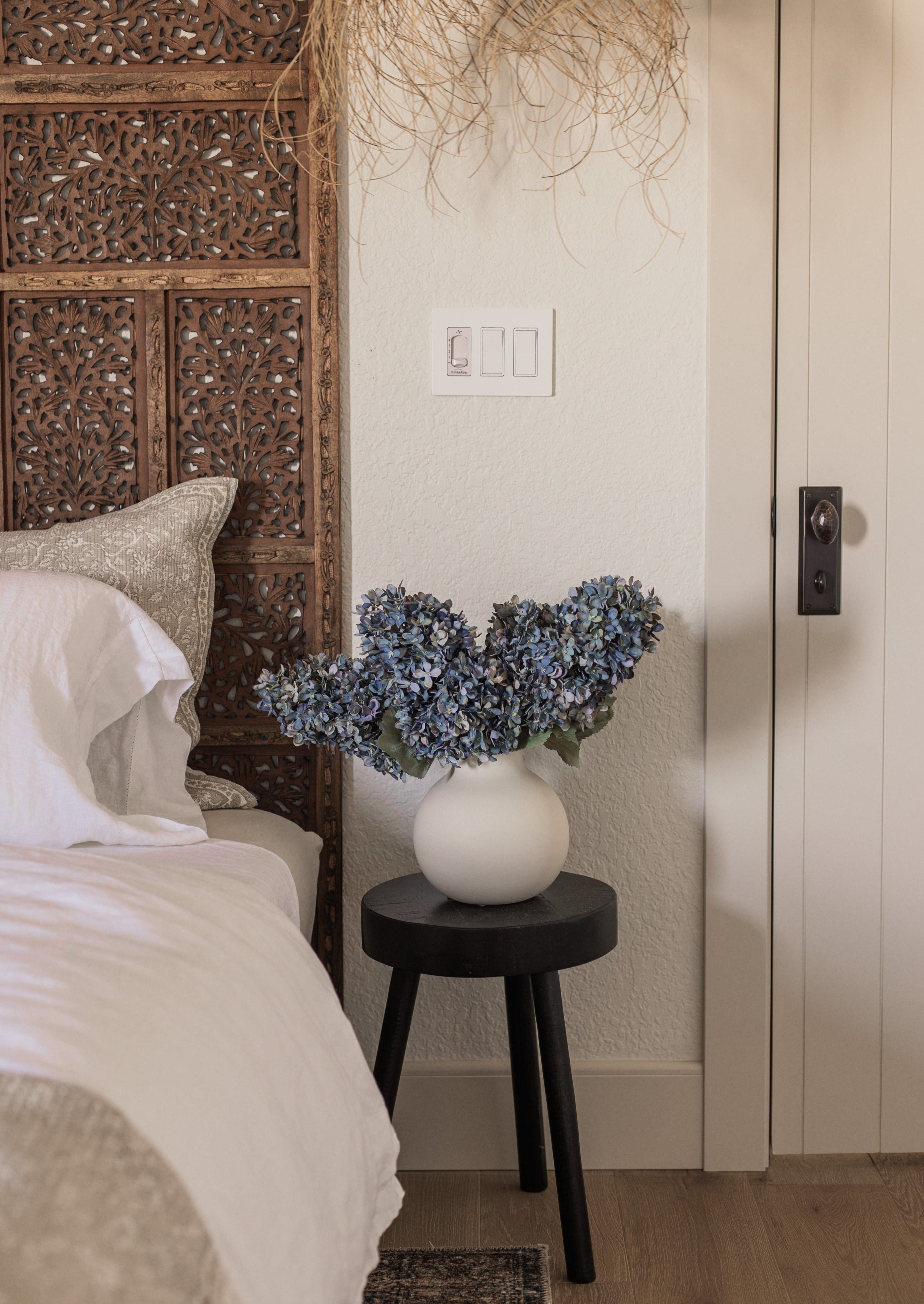 Faux Cone Hydrangeas in Vintage Blue