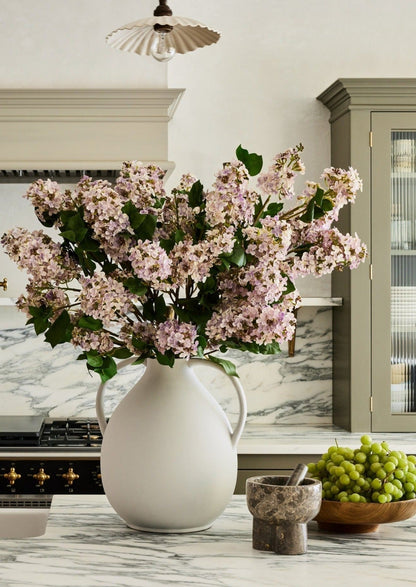 Lavender Faux Lilacs Styled in Large Clay Jug Vase by Afloral
