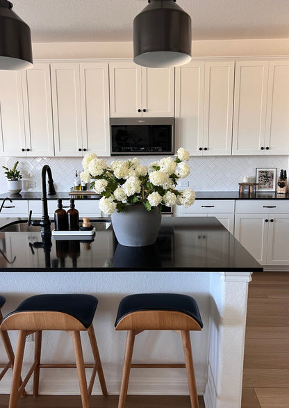 fake snowball white flowers